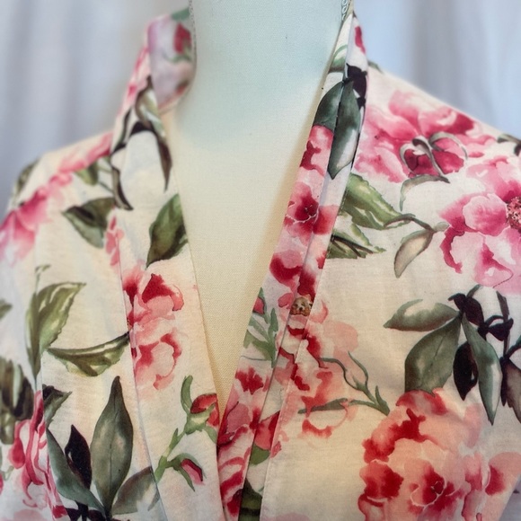 Show Me Your Mumu Brie Floral Robe Print Belted Short Sleeve One Size fits Most - Picture 3 of 8